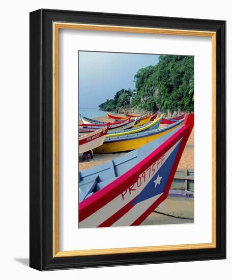 Fishing Boats on Crashboat Beach, Puerto Rico-George Oze-Framed Photographic Print