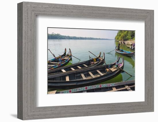 Fishing boats on Kaptai Lake, Rangamati, Chittagong Division, Bangladesh-Keren Su-Framed Photographic Print