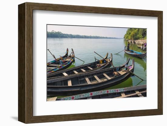 Fishing boats on Kaptai Lake, Rangamati, Chittagong Division, Bangladesh-Keren Su-Framed Photographic Print