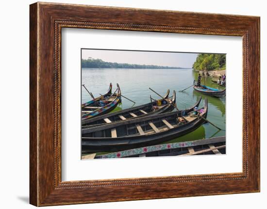 Fishing boats on Kaptai Lake, Rangamati, Chittagong Division, Bangladesh-Keren Su-Framed Photographic Print