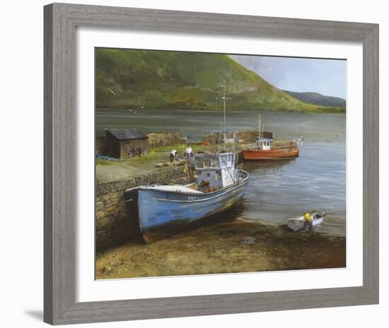 Fishing Boats On Lake Connemara-Clive Madgwick-Framed Giclee Print