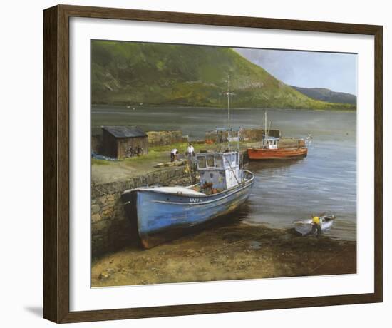 Fishing Boats On Lake Connemara-Clive Madgwick-Framed Giclee Print