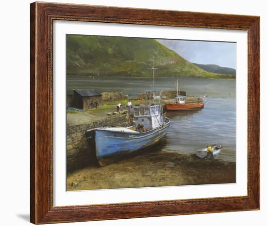 Fishing Boats On Lake Connemara-Clive Madgwick-Framed Giclee Print