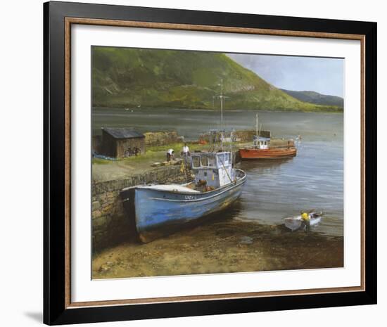 Fishing Boats On Lake Connemara-Clive Madgwick-Framed Giclee Print