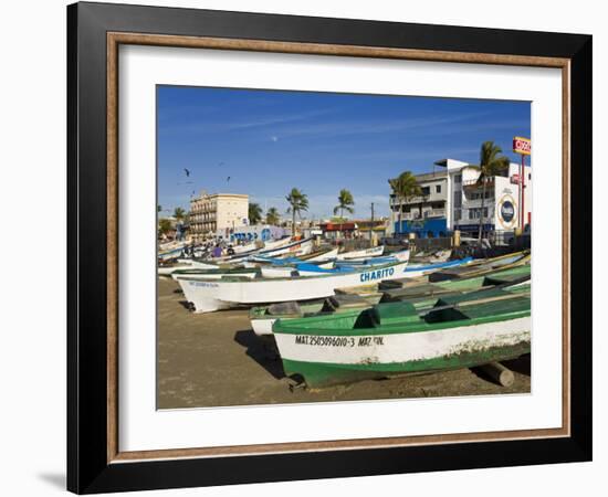 Fishing Boats on Playa Norte, Mazatlan, Sinaloa State, Mexico, North America-Richard Cummins-Framed Photographic Print