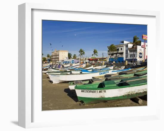 Fishing Boats on Playa Norte, Mazatlan, Sinaloa State, Mexico, North America-Richard Cummins-Framed Photographic Print