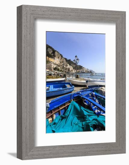 Fishing Boats on Shore, Amalfi Waterfront, Costiera Amalfitana (Amalfi Coast), Campania, Italy-Eleanor Scriven-Framed Photographic Print