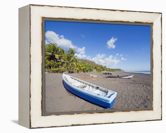 Fishing Boats on the Beach at Playa Sihuapilapa, Pacific Coast, El Salvador, Central America-Christian Kober-Framed Premier Image Canvas