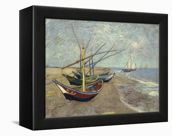 Fishing Boats on the Beach at Saintes-Maries-de-la-Mer, 1888-Vincent van Gogh-Framed Premier Image Canvas