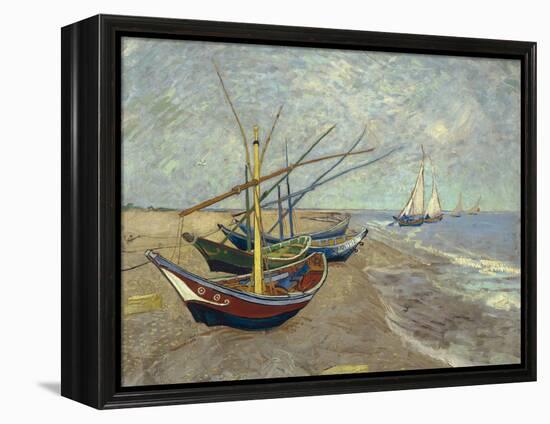 Fishing Boats on the Beach at Saintes-Maries-de-la-Mer, 1888-Vincent van Gogh-Framed Premier Image Canvas