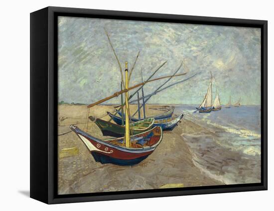 Fishing Boats on the Beach at Saintes-Maries-de-la-Mer, 1888-Vincent van Gogh-Framed Premier Image Canvas