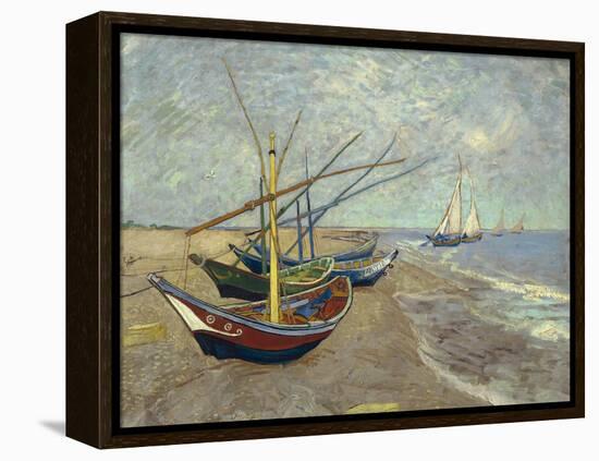 Fishing Boats on the Beach at Saintes-Maries-de-la-Mer, 1888-Vincent van Gogh-Framed Premier Image Canvas