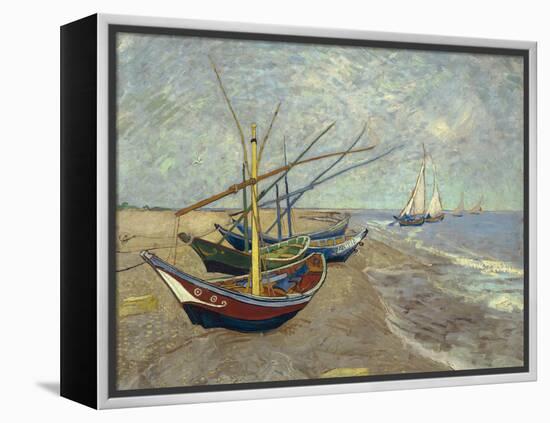 Fishing Boats on the Beach at Saintes-Maries-de-la-Mer, 1888-Vincent van Gogh-Framed Premier Image Canvas