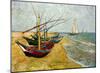 Fishing Boats on the Beach at Saints-Maries, c.1888-Vincent van Gogh-Mounted Art Print