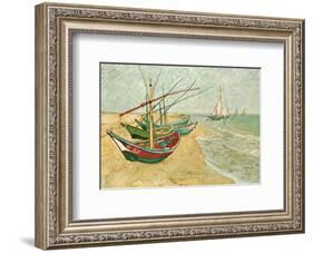 Fishing Boats on the Beach at Saints-Maries, c.1888-Vincent van Gogh-Framed Art Print