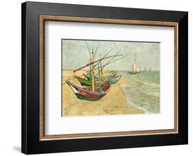 Fishing Boats on the Beach at Saints-Maries, c.1888-Vincent van Gogh-Framed Art Print