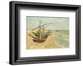 Fishing Boats on the Beach at Saints-Maries, c.1888-Vincent van Gogh-Framed Art Print