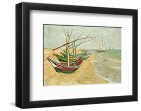 Fishing Boats on the Beach at Saints-Maries, c.1888-Vincent van Gogh-Framed Art Print