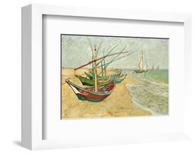 Fishing Boats on the Beach at Saints-Maries, c.1888-Vincent van Gogh-Framed Art Print