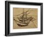 Fishing Boats on the Beach at Saints-Maries, c.1888-Vincent van Gogh-Framed Giclee Print