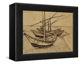 Fishing Boats on the Beach at Saints-Maries, c.1888-Vincent van Gogh-Framed Premier Image Canvas