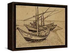 Fishing Boats on the Beach at Saints-Maries, c.1888-Vincent van Gogh-Framed Premier Image Canvas
