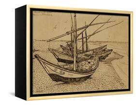 Fishing Boats on the Beach at Saints-Maries, c.1888-Vincent van Gogh-Framed Premier Image Canvas