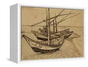 Fishing Boats on the Beach at Saints-Maries, c.1888-Vincent van Gogh-Framed Premier Image Canvas