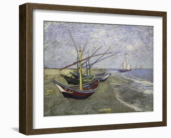 Fishing Boats on the Beachat Saintes, Maries-Vincent van Gogh-Framed Giclee Print