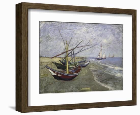 Fishing Boats on the Beachat Saintes, Maries-Vincent van Gogh-Framed Giclee Print