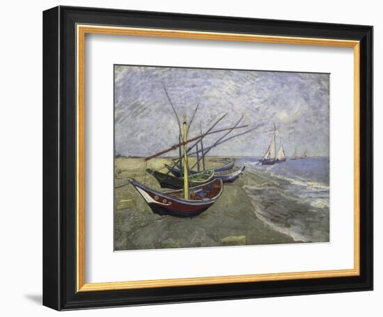 Fishing Boats on the Beachat Saintes, Maries-Vincent van Gogh-Framed Giclee Print