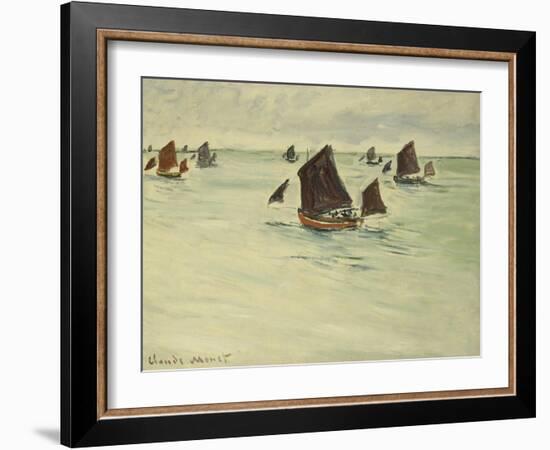 Fishing Boats on the Large de Pourville, 1882-Claude Monet-Framed Giclee Print