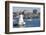 Fishing Boats, Palmer Island Lighthouse, New Bedford Harbor, Massachusetts, USA-Cindy Miller Hopkins-Framed Photographic Print