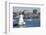 Fishing Boats, Palmer Island Lighthouse, New Bedford Harbor, Massachusetts, USA-Cindy Miller Hopkins-Framed Photographic Print
