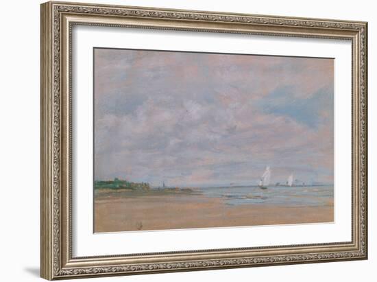 Fishing Boats (Pastel on Paper)-Eugene Louis Boudin-Framed Giclee Print