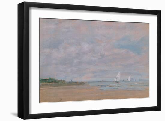 Fishing Boats (Pastel on Paper)-Eugene Louis Boudin-Framed Giclee Print