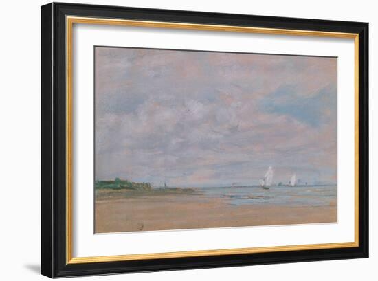 Fishing Boats (Pastel on Paper)-Eugene Louis Boudin-Framed Giclee Print