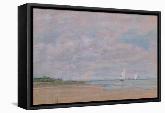 Fishing Boats (Pastel on Paper)-Eugene Louis Boudin-Framed Premier Image Canvas