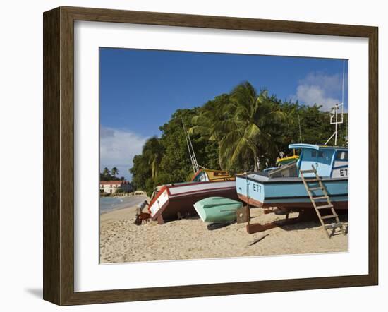 Fishing Boats, Port St. Charles, Speightstown, Barbados, West Indies, Caribbean, Central America-Richard Cummins-Framed Photographic Print