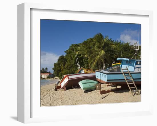 Fishing Boats, Port St. Charles, Speightstown, Barbados, West Indies, Caribbean, Central America-Richard Cummins-Framed Photographic Print