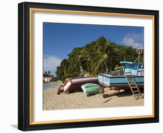 Fishing Boats, Port St. Charles, Speightstown, Barbados, West Indies, Caribbean, Central America-Richard Cummins-Framed Photographic Print