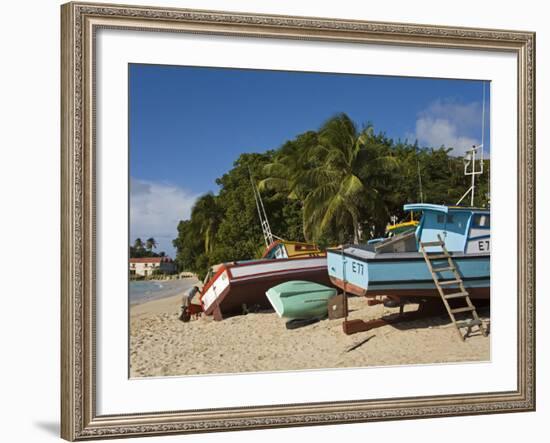 Fishing Boats, Port St. Charles, Speightstown, Barbados, West Indies, Caribbean, Central America-Richard Cummins-Framed Photographic Print