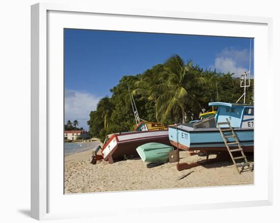 Fishing Boats, Port St. Charles, Speightstown, Barbados, West Indies, Caribbean, Central America-Richard Cummins-Framed Photographic Print