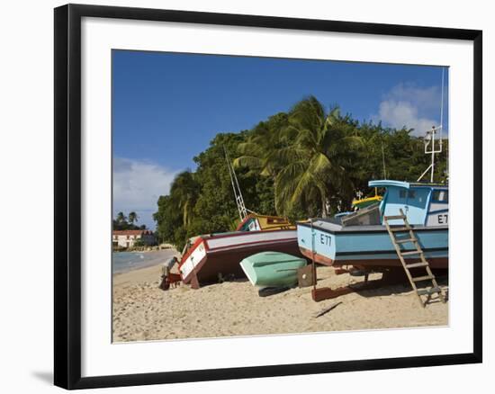 Fishing Boats, Port St. Charles, Speightstown, Barbados, West Indies, Caribbean, Central America-Richard Cummins-Framed Photographic Print