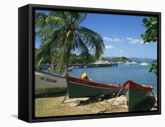 Fishing Boats Pulled Up onto the Beach at Trois Ilets Harbour, Martinique, West Indies-Richardson Rolf-Framed Premier Image Canvas