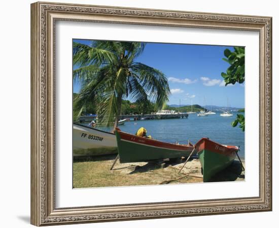 Fishing Boats Pulled Up onto the Beach at Trois Ilets Harbour, Martinique, West Indies-Richardson Rolf-Framed Photographic Print