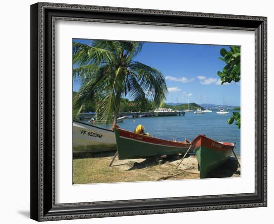 Fishing Boats Pulled Up onto the Beach at Trois Ilets Harbour, Martinique, West Indies-Richardson Rolf-Framed Photographic Print