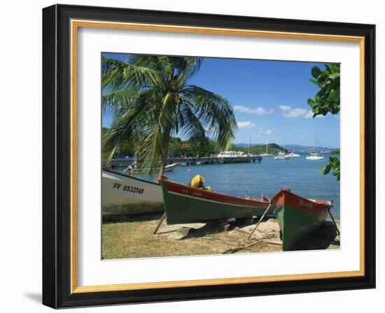 Fishing Boats Pulled Up onto the Beach at Trois Ilets Harbour, Martinique, West Indies-Richardson Rolf-Framed Photographic Print