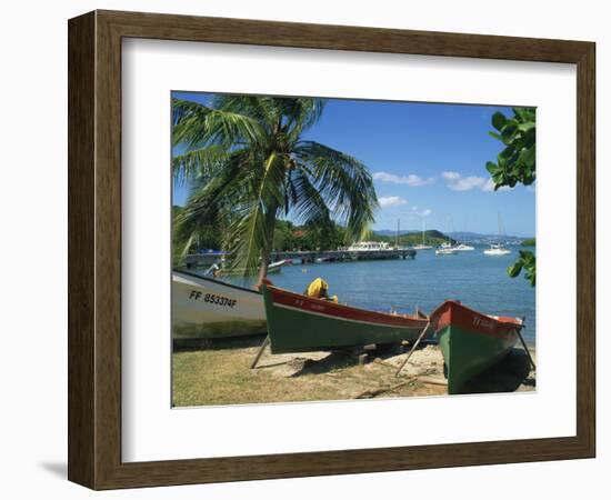 Fishing Boats Pulled Up onto the Beach at Trois Ilets Harbour, Martinique, West Indies-Richardson Rolf-Framed Photographic Print