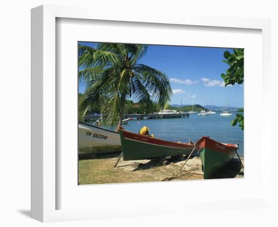 Fishing Boats Pulled Up onto the Beach at Trois Ilets Harbour, Martinique, West Indies-Richardson Rolf-Framed Photographic Print